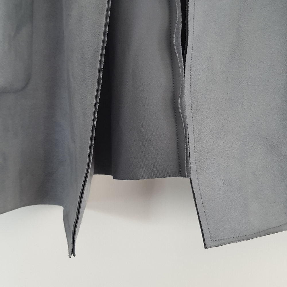 ZARA Blue Faux Suede Coat Womens Size S Drop Shoulder - Picture 6 of 13